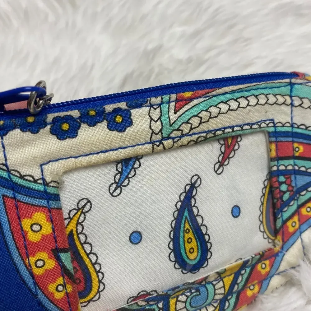 Vera Bradley Small Zip Coin Pouch Purse Wallet with ID section 5"x3" - Picture 4 of 11